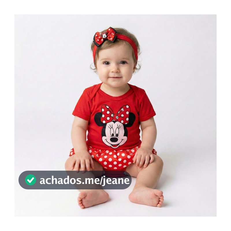 Body Bebê Menina Minnie Mesversario Macacão Recém Nascido Envio Rápido