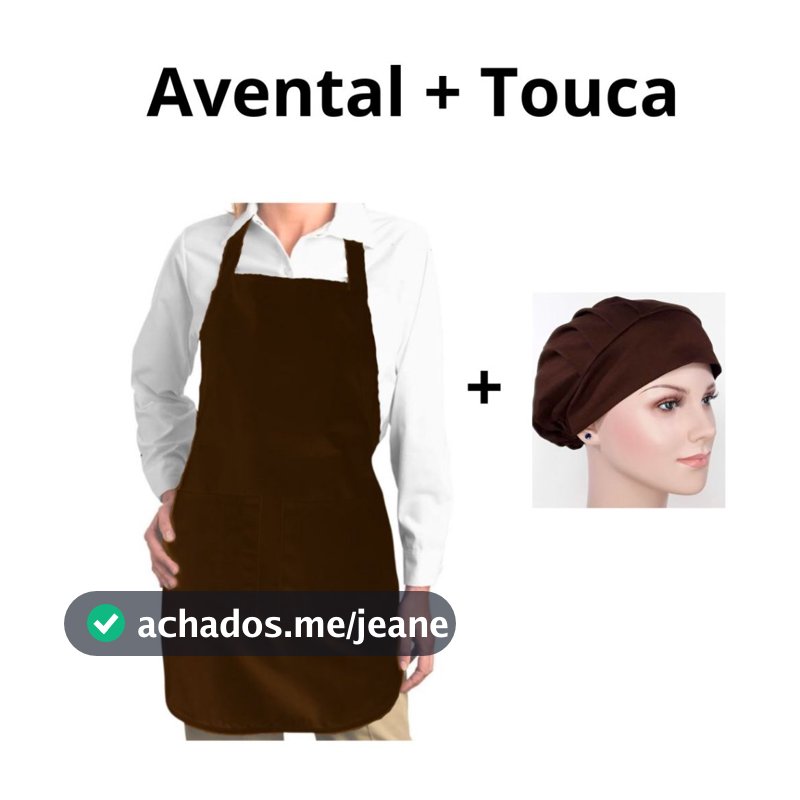 Conjunto Avental 2 Bolsos Com Touca De Cozinha Unissex Para Trabalho Cozinha