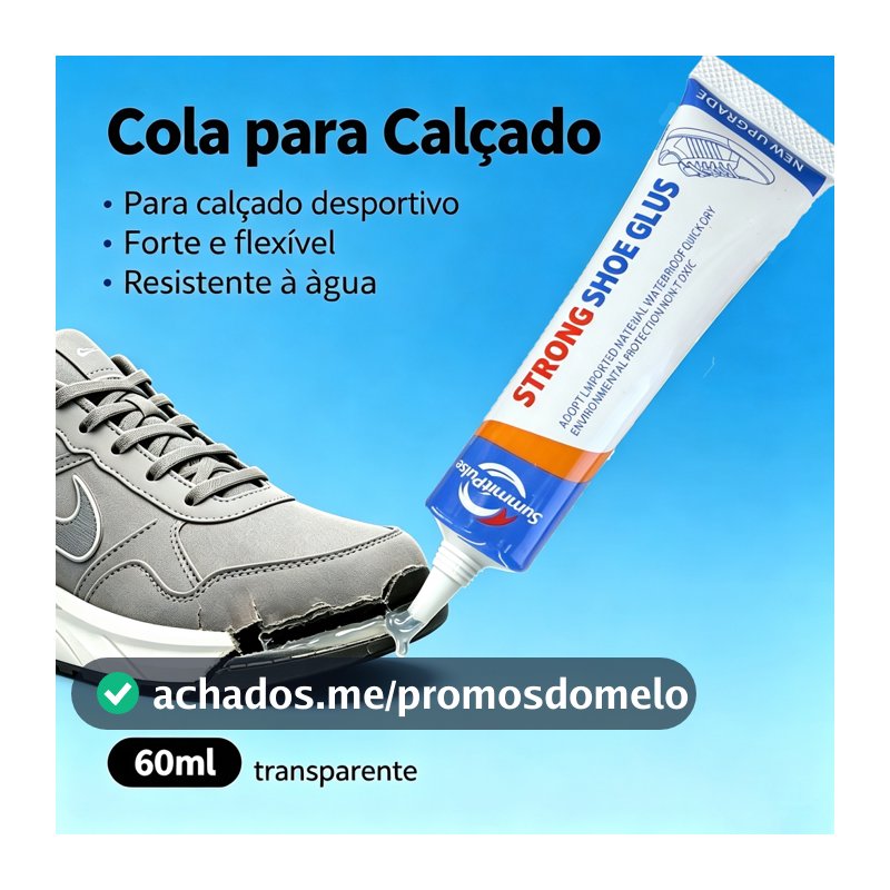 Cola forte para calçados, à prova d'água e de secagem rápida, 60ml para solas de tênis saltos e bolsas. Adesivo multiuso