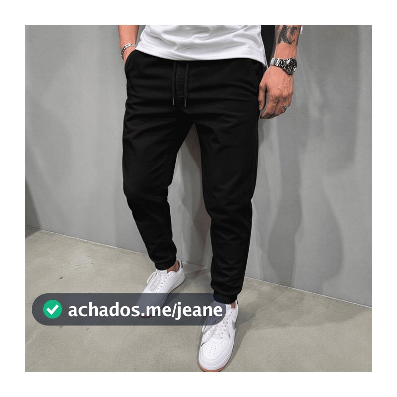 Calça Jogger Masculina Com Punho Sarja Premium Calça Cargo Masculina Casual Slim Streetwear Calça de Sarja Calça Moda