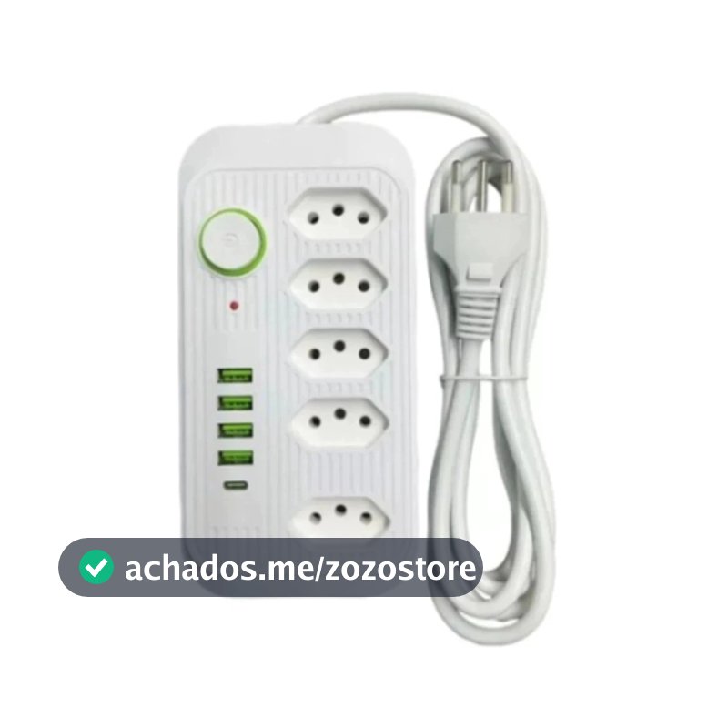 Extensão Filtro De Linha Segurança 5 Tomadas