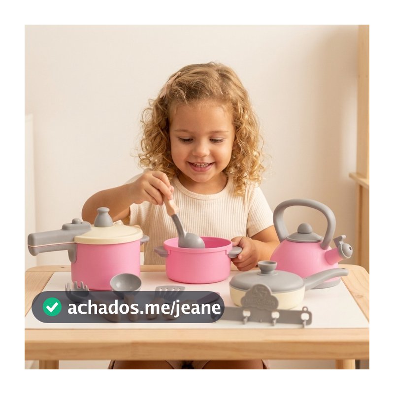 Kit Cozinha Panelinhas Faz De Conta Com Utensílios Faca/Concha/Espátula Mercotoys