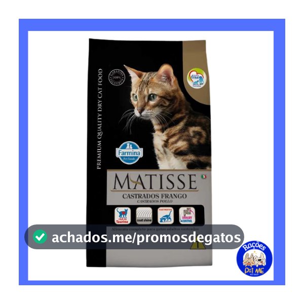 Ração Farmina Matisse Frango para Gatos Castrados 7,5kg