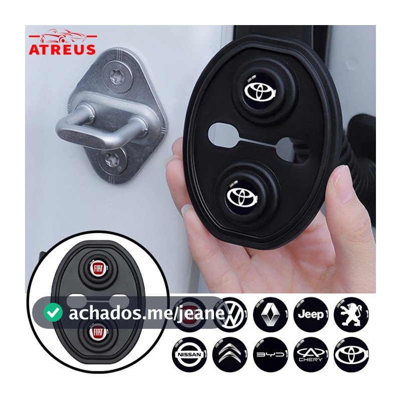 [Atreus] 1/4Pcs Amortecedor Batedor Fechadura Borracha Protetor Porta Carro Para Fiat Strada Argo Mobi Toro Polo T-Cross
