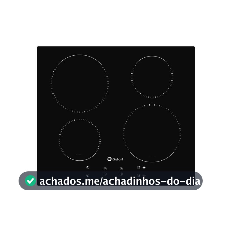 Cooktop Gallant 4 Bocas Vitrocerâmico Preto Indução 220V Painel Touch Screen