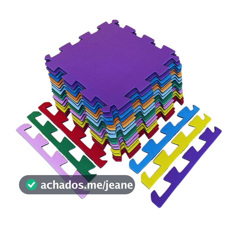 Kit 30 Tatames 50x50 10mm - Colorido Economico