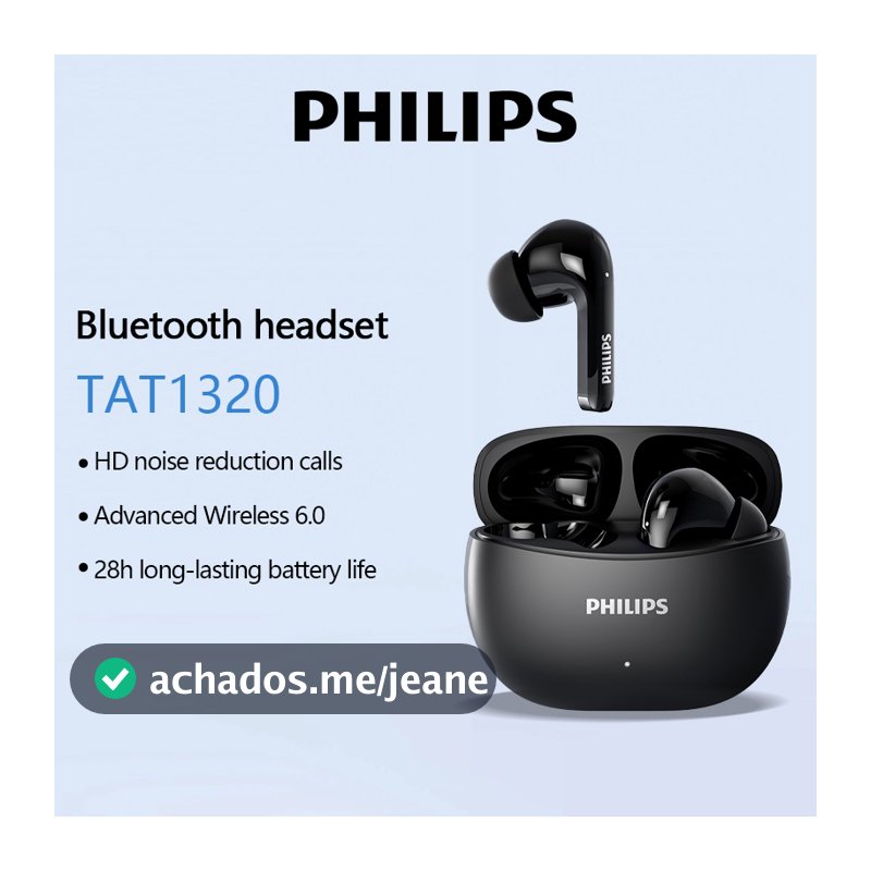 PHILIPS TAT1320 Fone De Ouvido Bluetooth HIFI Som Estéreo Até 28 Horas De Duração Da Bateria Fones Sem Fio 6.0