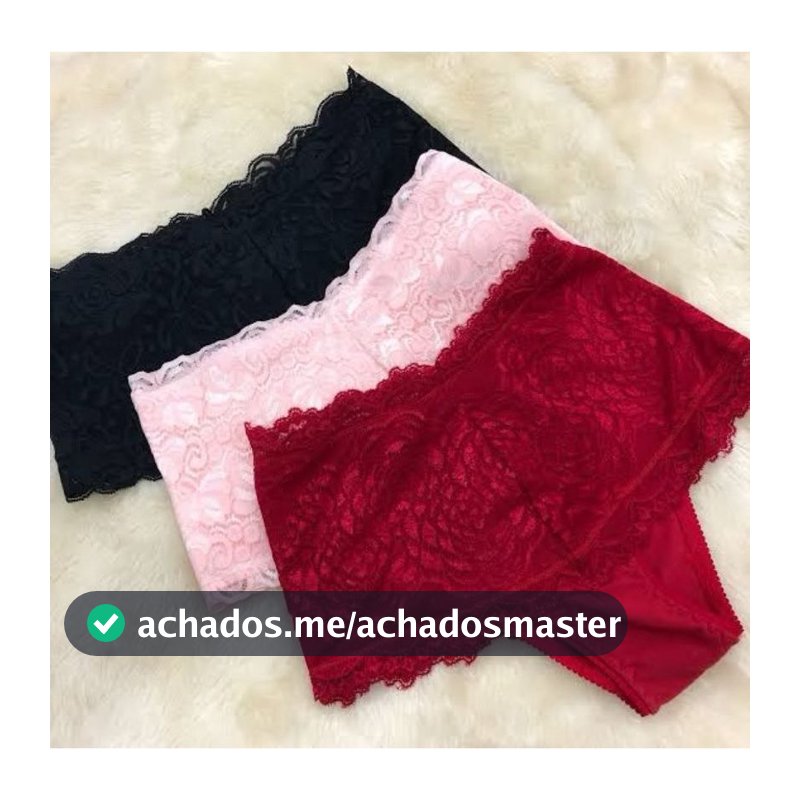 Kit 3 Calcinha Cinta De Renda Cintura Alta pós parto de Algodão Segura Barriga Do p ao gg