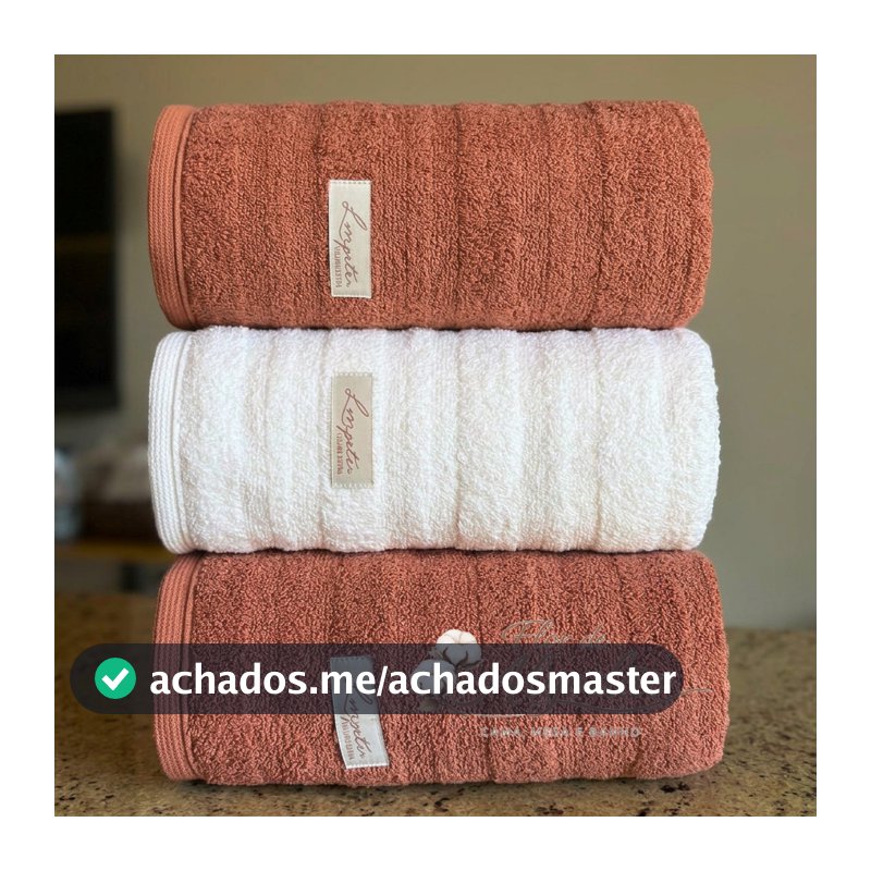 Kit/Jogo 3 Toalhas de Banho Grande 100% Algodão Grossa Super Luxo Premium Macia Absorção Superior