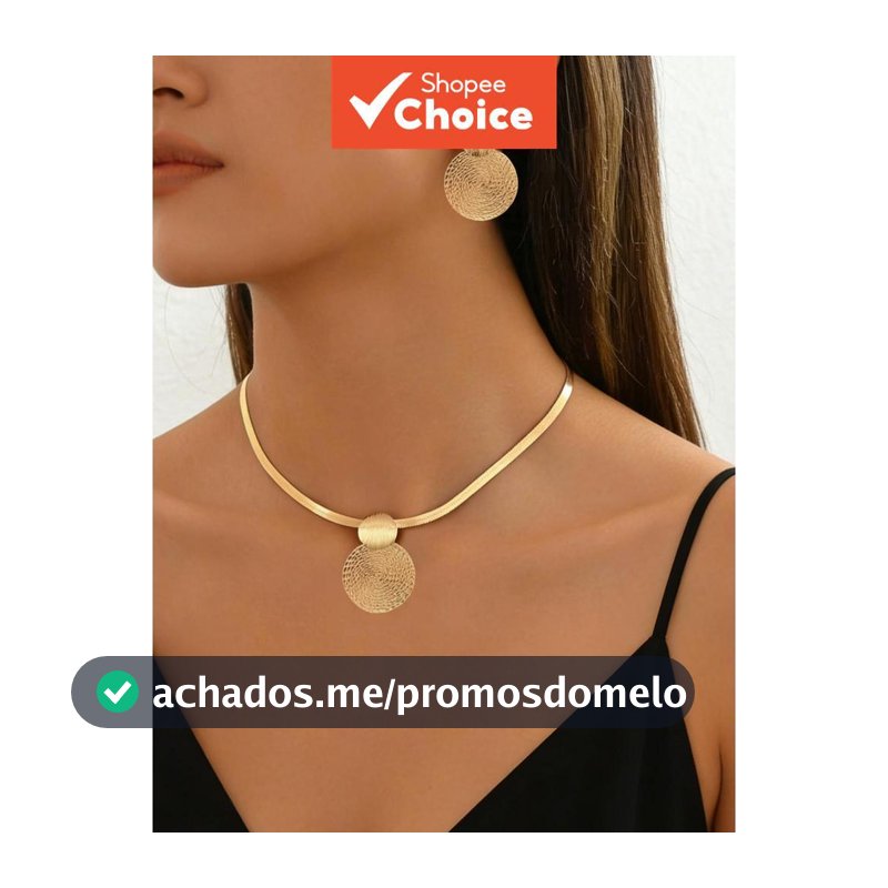 Criativo Disco Geométrico Pingente Colar Brinco Conjunto Feminino Espiral Clavícula Corrente Jóias Presente