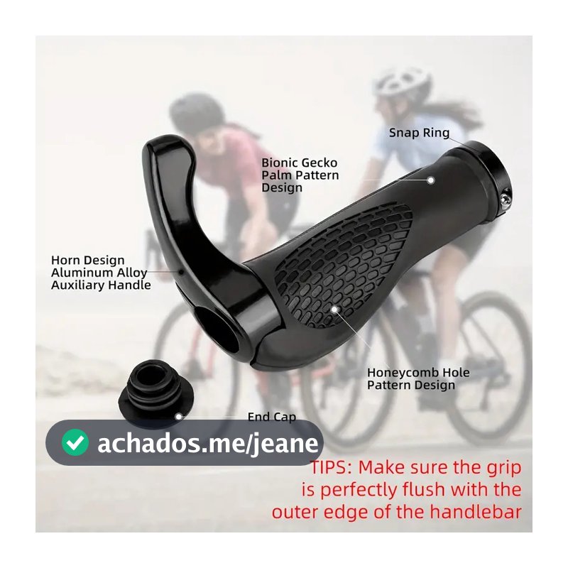 Par de Manopla Para Bike Anatômica Ergonômica Com Bar End Ciclismo Mtb
