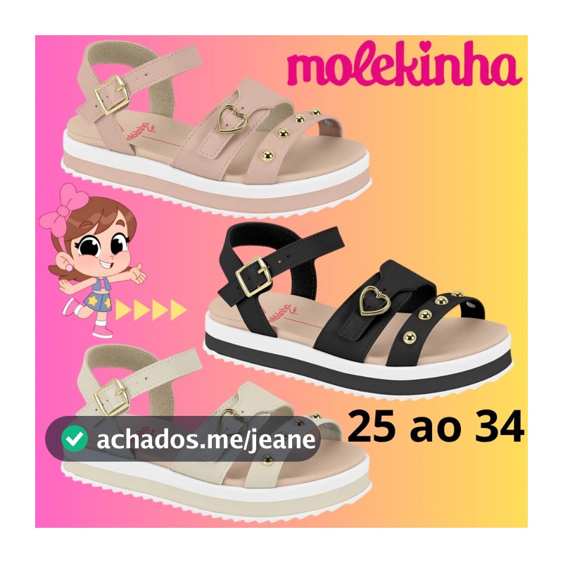 Sandália Papete Infantil Confortável Molekinha