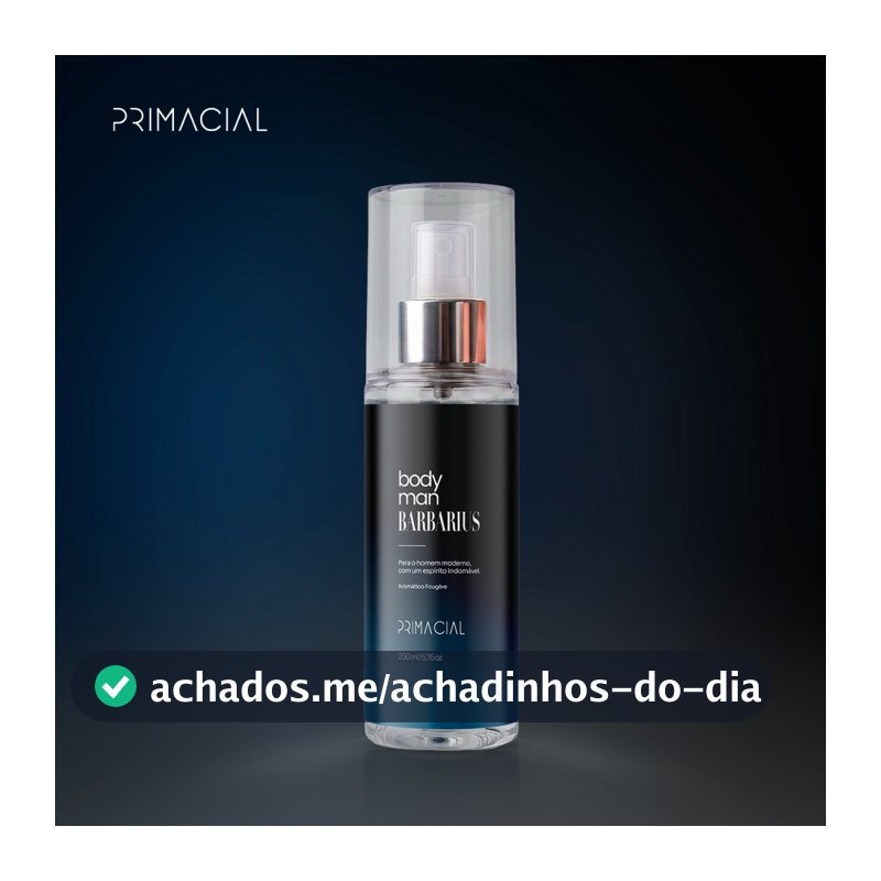 BODY SPLASH MASCULINO BARBARIUS 200ML - PRIMACIAL PERFUME AMADEIRADO