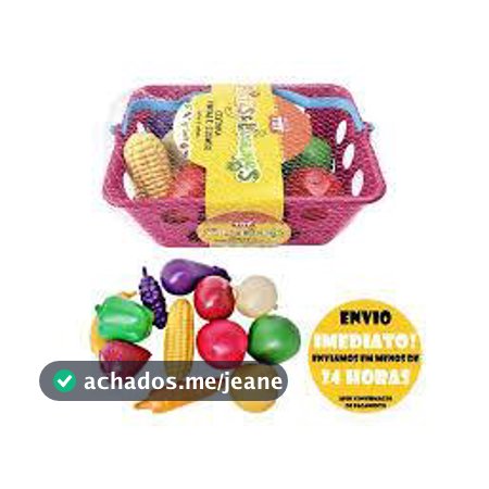 Cestinha de Legumes para Cozinha Infantil Meninas com 13 Itens com Frutas e Legumes de Brincadeira