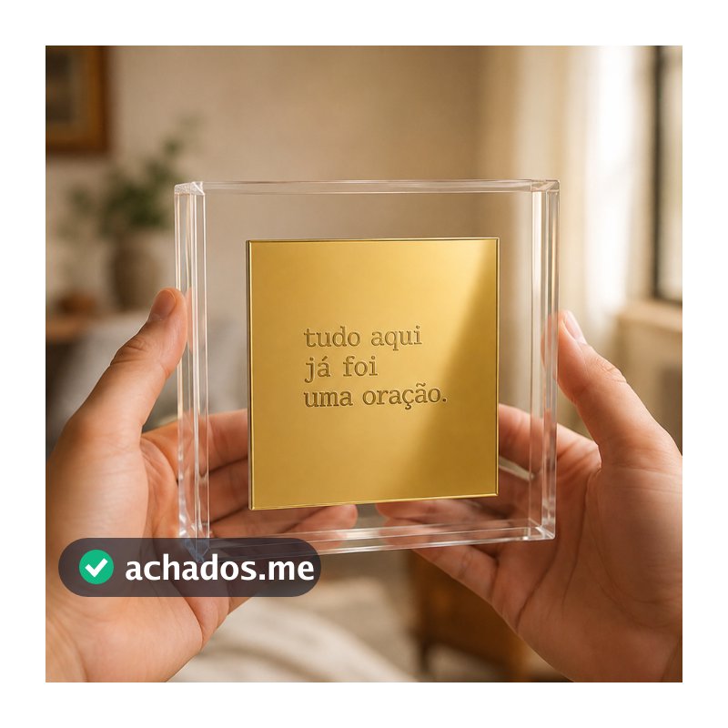 Caixa Acrílico Placa De Decoração Moldura Tudo Aqui Já Foi Uma Oração Retrato Para Mesa Qualidade Premium