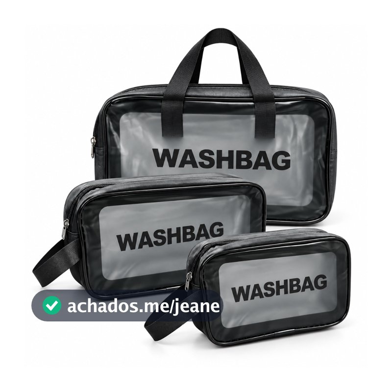 Kit 3 Necessaire Impermeável Washbag Bolsa Organizadora