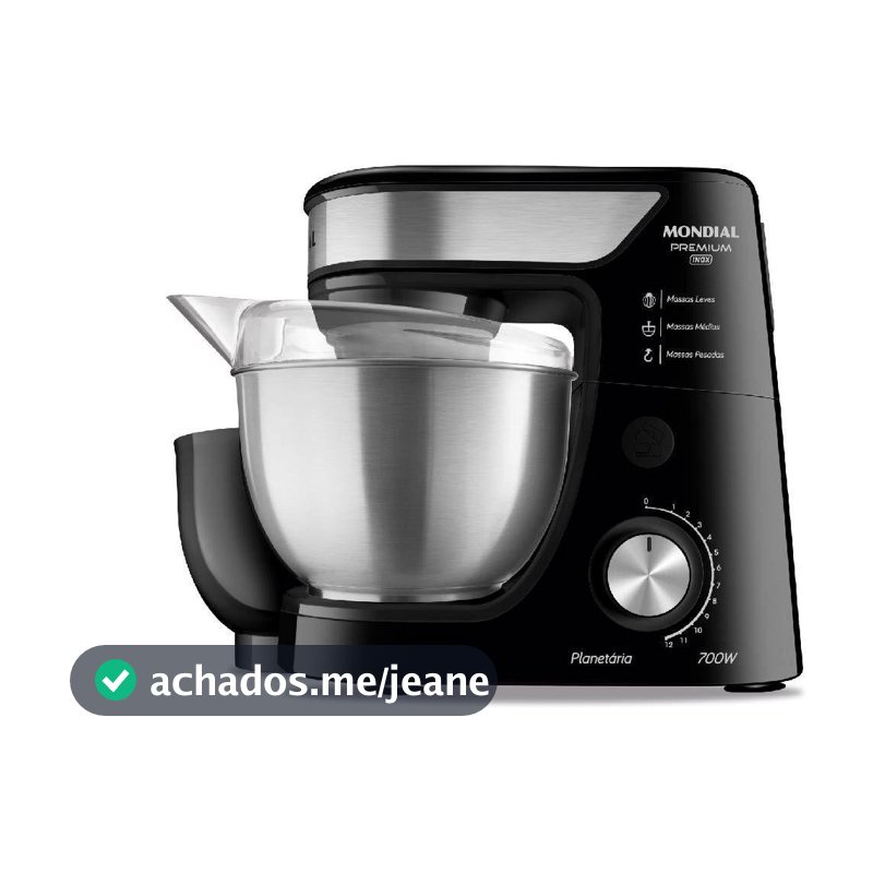 Batedeira Planetária Mondial BP-02P-B-TI Preto/Inox 700W 220V