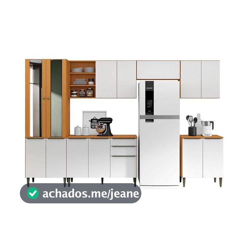 Cozinha Modulada Luana Composição 5 Cinamomo Branco - Aramóveis
