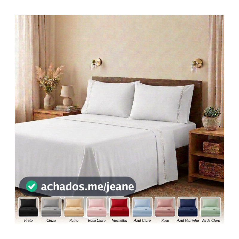Kit/Jogo Lençol 4 Peças Supreme Luxo 400 Fios Casal Toque Aveludado - Direto da Fábrica