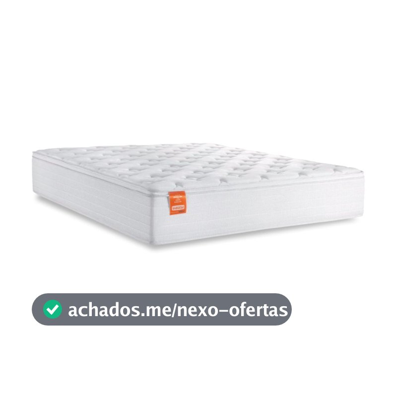 Colchão Casal Molas Ensacadas Real Pillow Top 138x188x27cm Branco Inducol - Suporta até 130kg por Pessoa