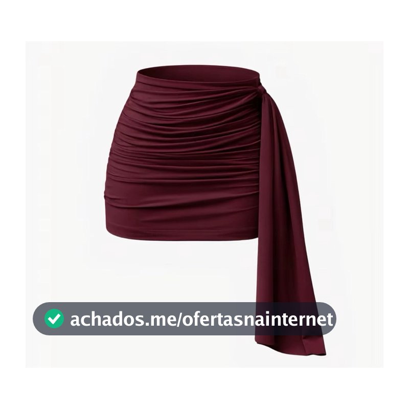 Saia Curta Moda Gringa Com Detalhe na Lateral e Plissado Suplex
