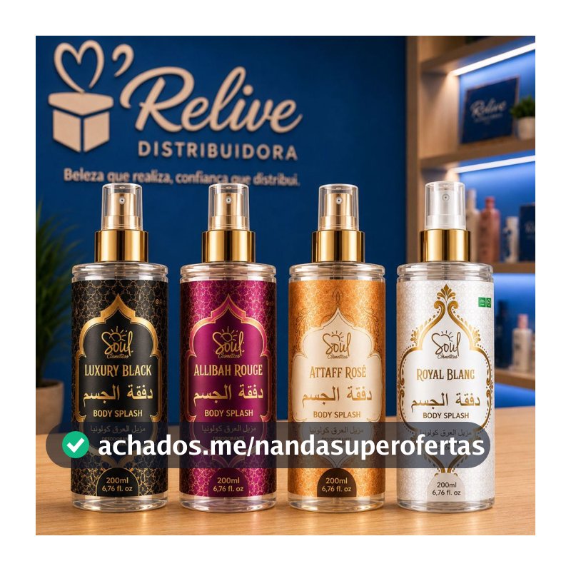 KIT 04 Body Splash ARABE SOUL 200ml FEMININO - Desodorante Perfume Corporal Alta Fixação Noite e Dia