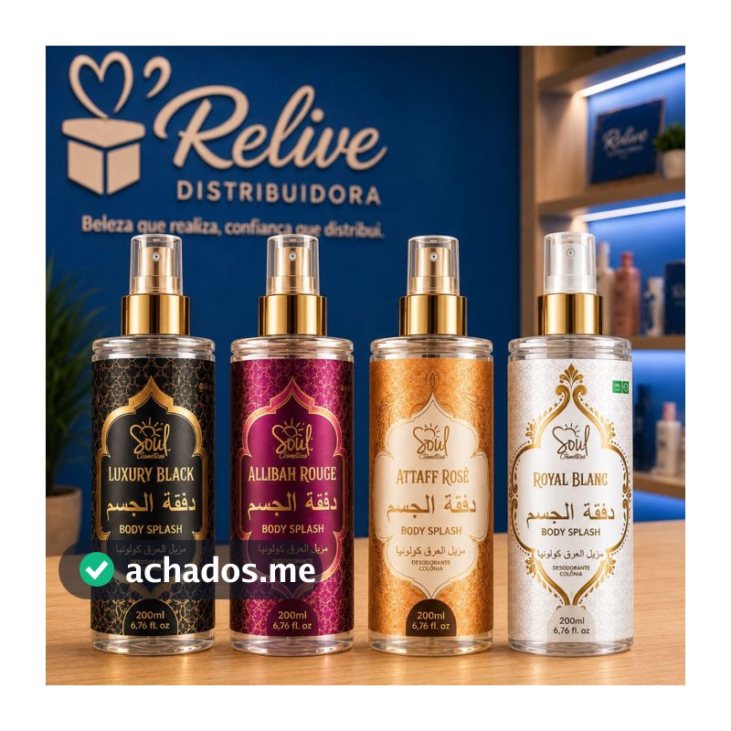 KIT 04 Body Splash ARABE SOUL 200ml FEMININO - Desodorante Perfume Corporal Alta Fixação Noite e Dia