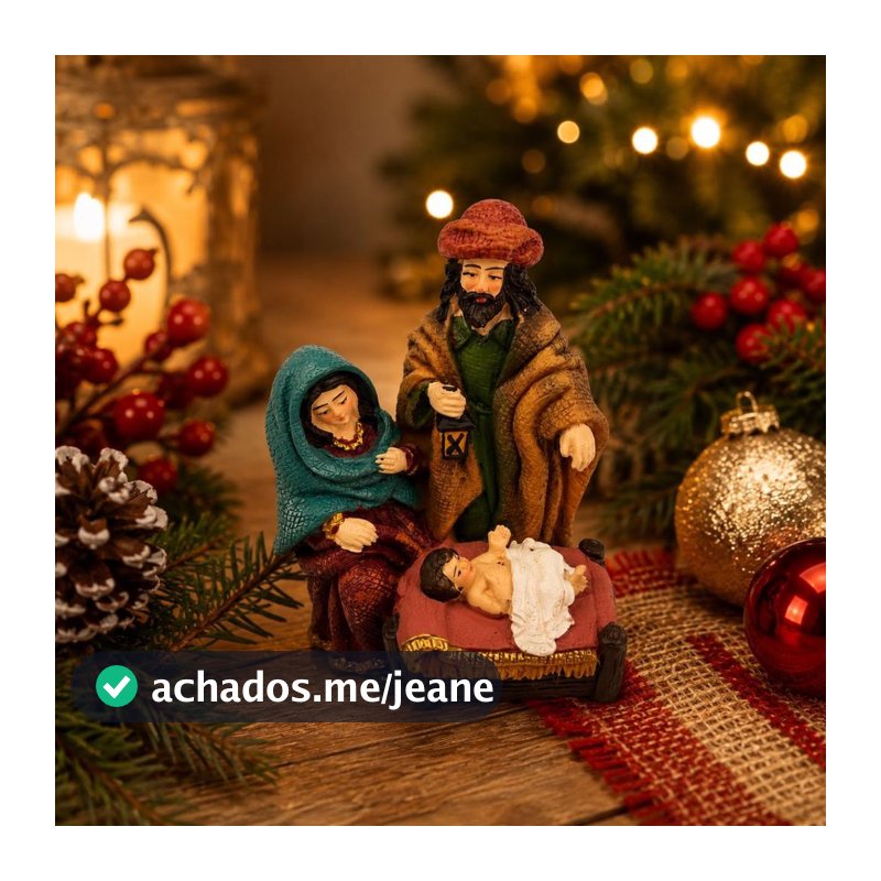 Sagrada Família Decorativa em Resina 8,5x7cm Presépio Natal 26963 - Vencedor