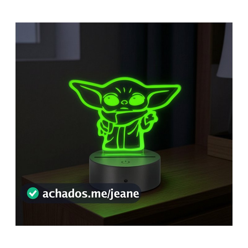 Luminária Led 3D Baby Yoda Star Wars Multicores