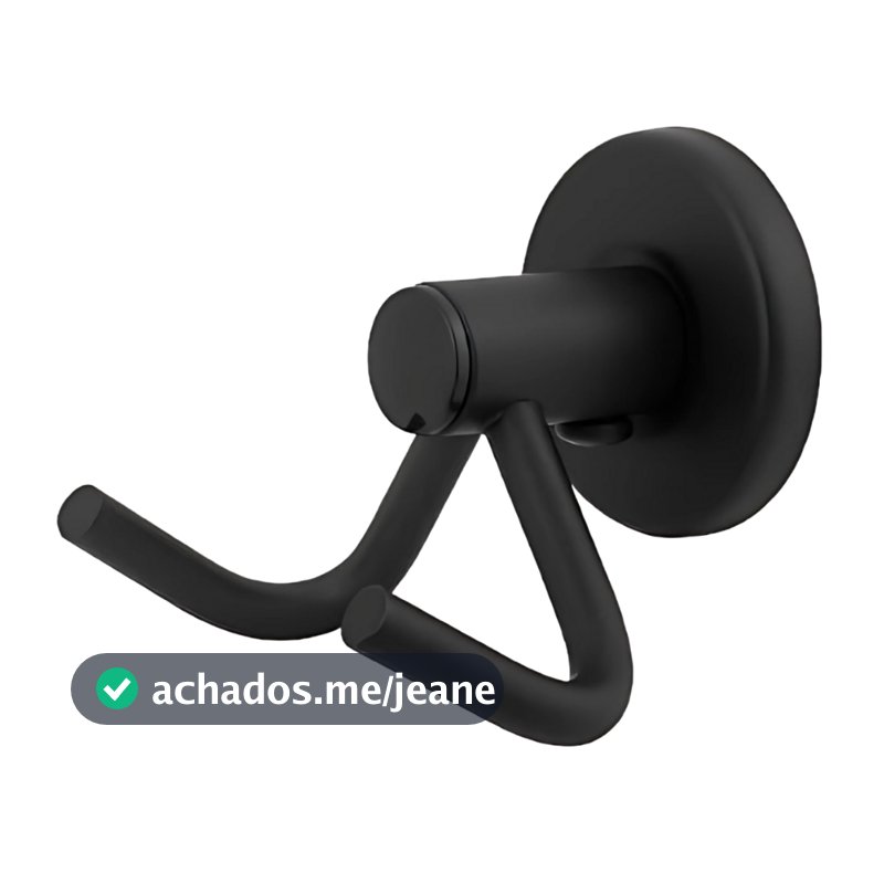 Porta Toalha Duplo Inox Preto Fosco Cabideiro Parede Banheiro Antiferrugem Design Moderno