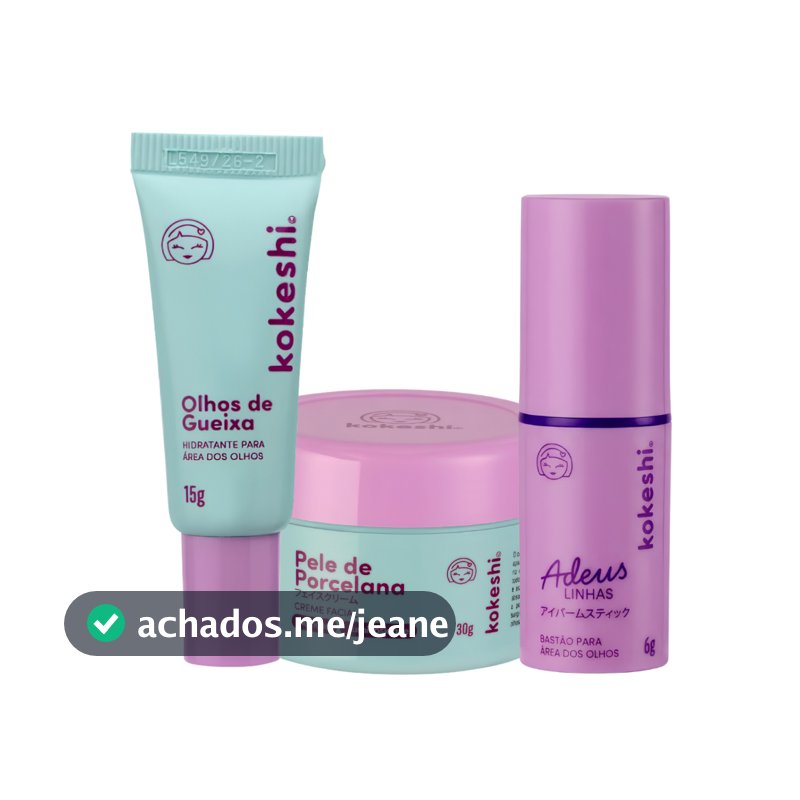 Kit Renovadores e  Bastão para Área dos Olhos Adeus Linhas -  Kokeshi