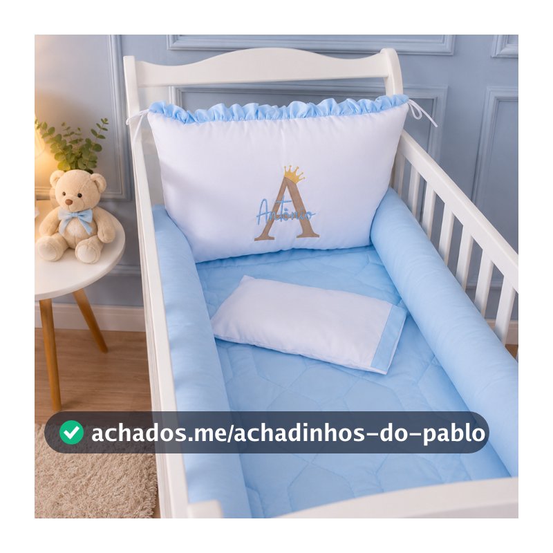 Kit Berço Americano Microfibra Personalizado Menino/Menina - 06 Peças