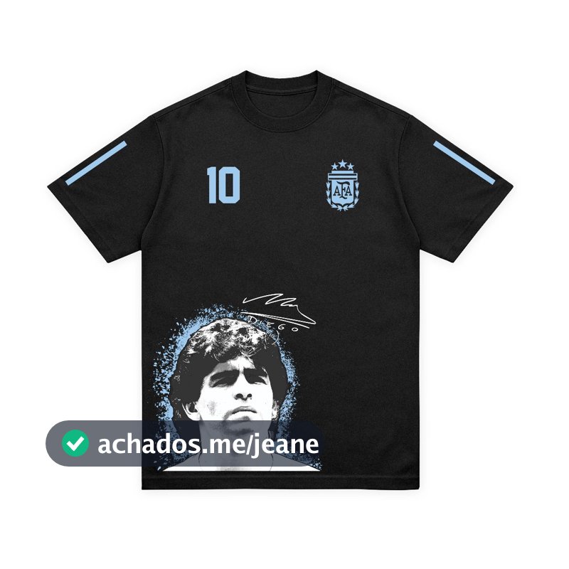 Camiseta Exclusiva Única Argentina Fã Maradona Manga Longa Larga Masculina Feminina Casual Nova