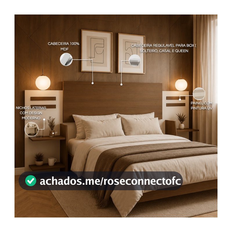 Cabeceira Grécia para Cama Box Casal Queen Solteiro com Mesas Laterais