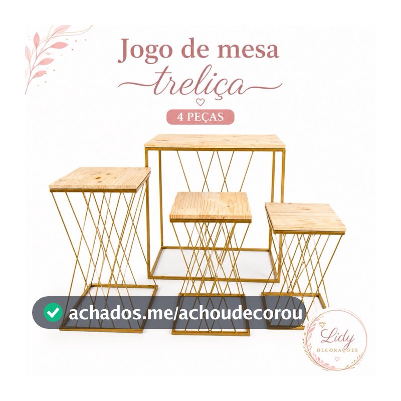Jogo de Mesa Quarteto Treliça kit decoração festa casamento