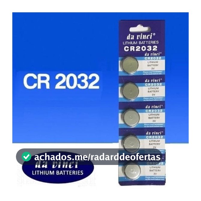 CR2032 3V com 1/2/3/4 Cartelas para Relógio, Controle e Eletrônicos
