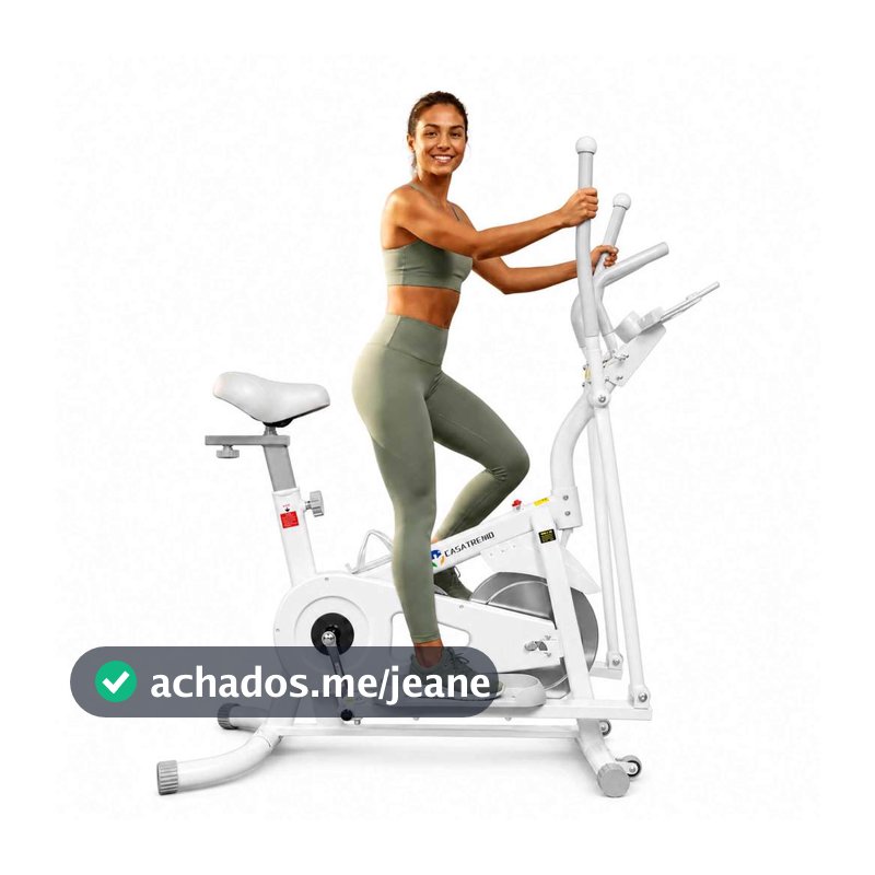 Elíptico Bicicleta Ergométrica 2 em 1 Resistência por Feltro Silencioso Casa Fitness 120kg