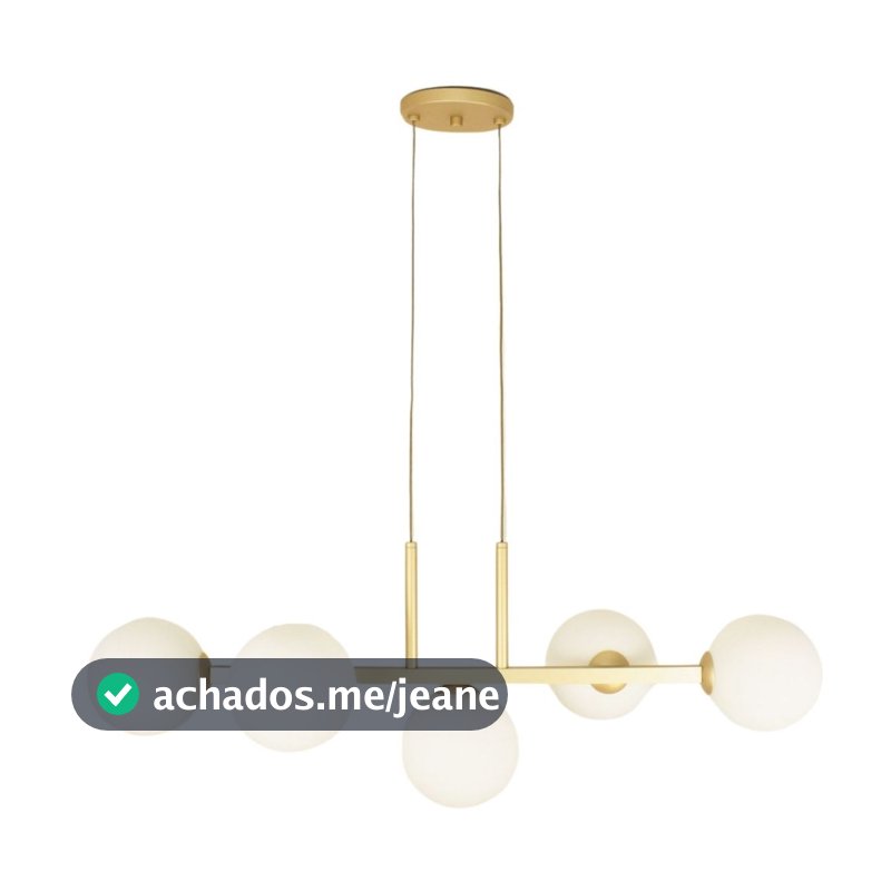 Lustre Pendente Jabuticaba de Teto 5 Globos de Vidro 12cm Soquete G9