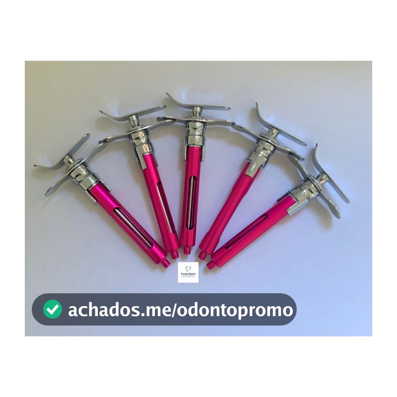Carpule com Refluxo Cor Rosa Pink - Kit com 5