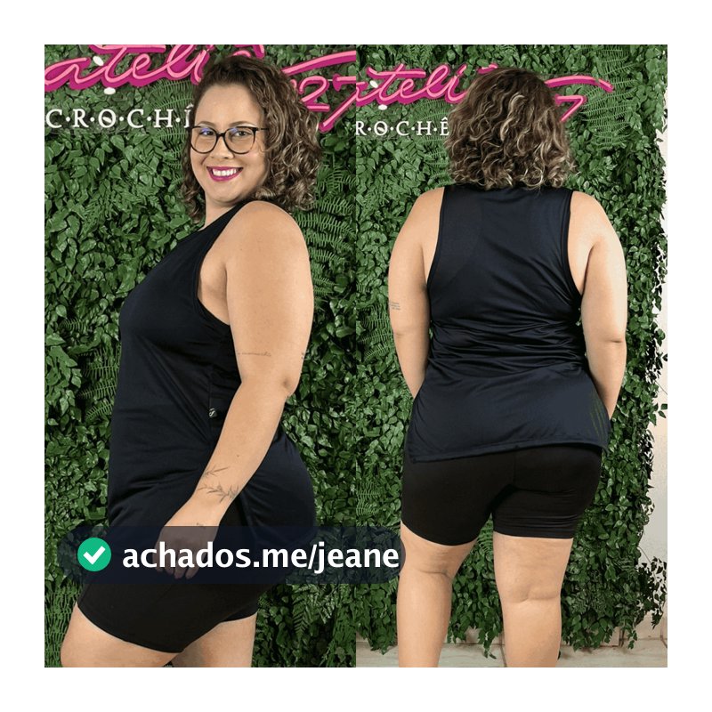 Regata Feminina Plus Size Tapa Bumbum Dry Fit Roupa Academia Blusa Fitness Camiseta GG a G5 Curve