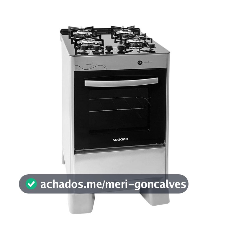 Fogão Suggar Neo Glass 4 Bocas Prata FGVNG410 Bivolt