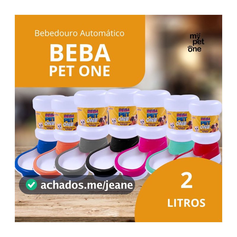 Bebedouro Automático Beba Pet One Galão - 2 Litros