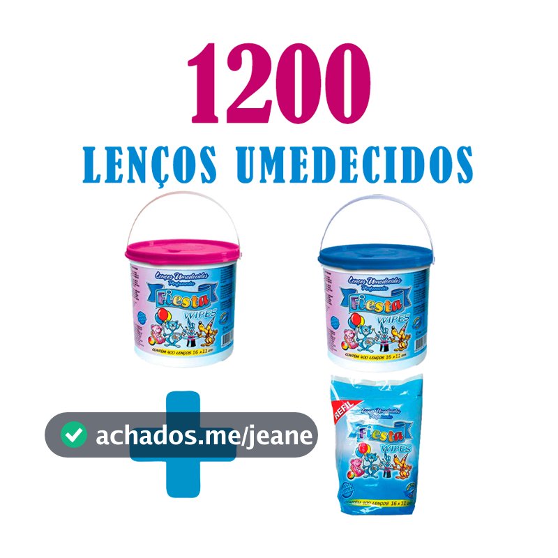 Kit 2 Baldes Lenços Umedecidos Fiesta + Refil (1200 Toalhas)