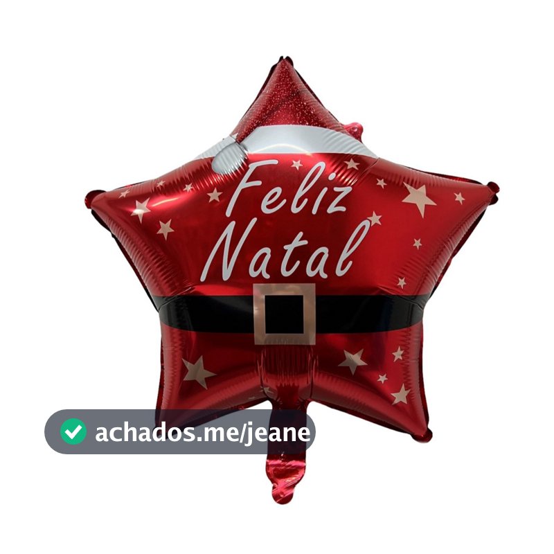10 Balão Metalizado Estrela Vermelha Com Cinto Feliz Natal