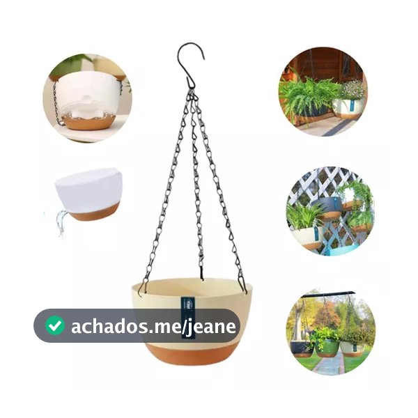Vaso Supenso com Corrente e Prato De Pendurar Samambaias Orquídea