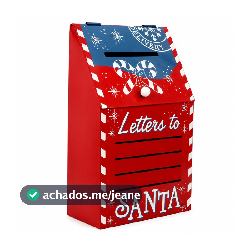 Adorno Natalino Caixa De Correio Natal 30cm Vermelho