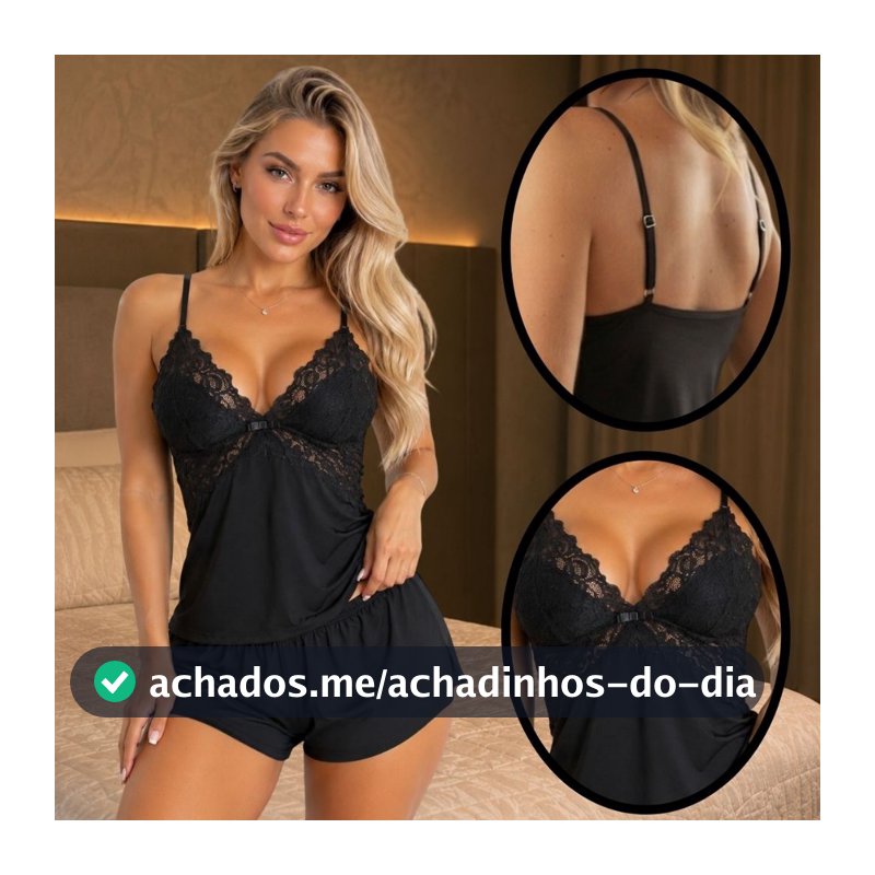 Baby Doll Short Doll De Renda Confortável