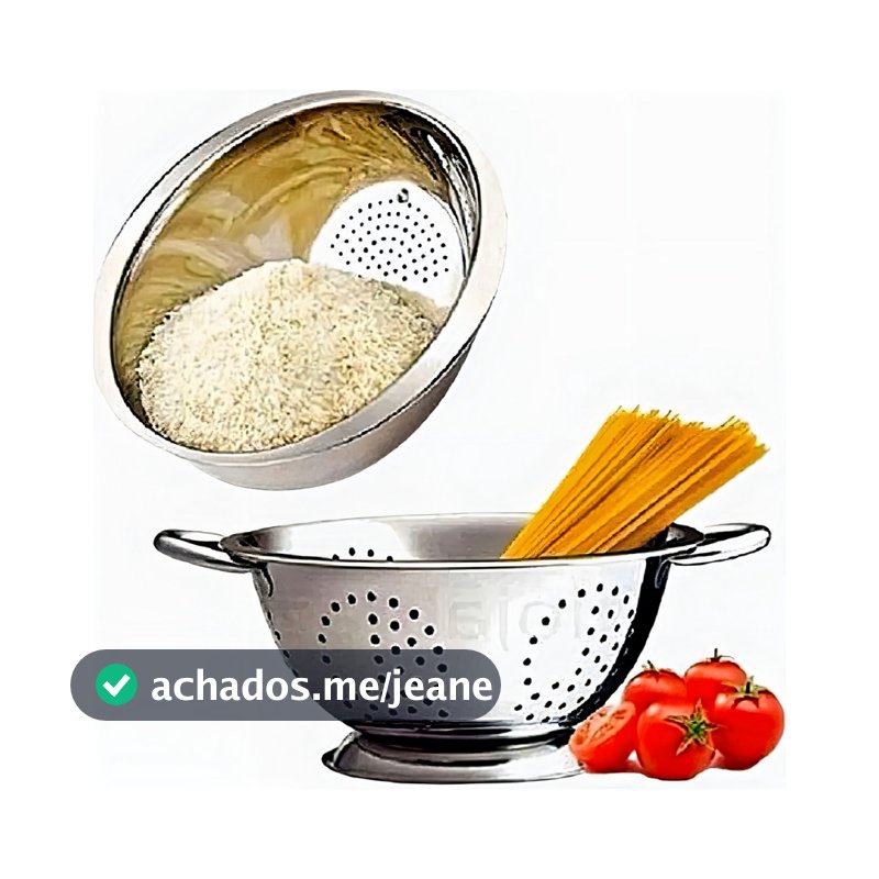 Kit Escorredor de Massas + Arroz Inox Alta Qualidade Cozinha