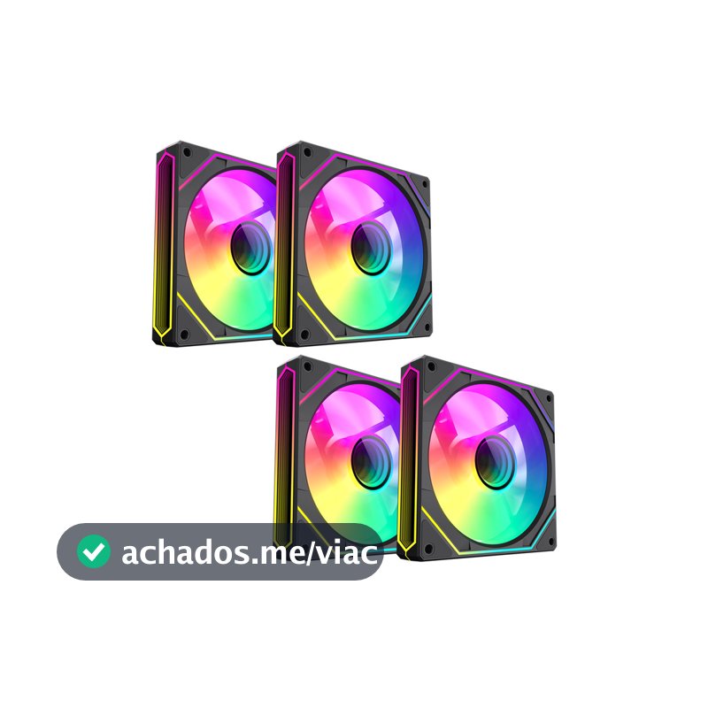 KIT 4 FAN ARGB GAMEMAX NEVIHTA  FN12A-S8I-BK