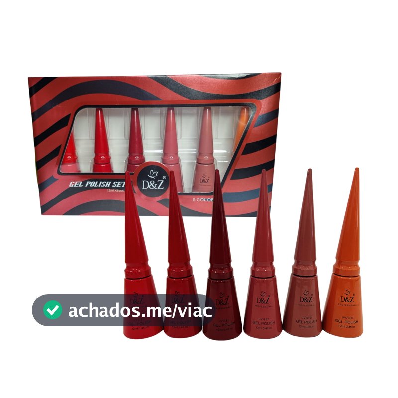 Kit 6 Esmalte Em Gel D&Z 12ml - 6 Coleções